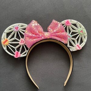 Pink Sequin Bow Mickey Ears Headband